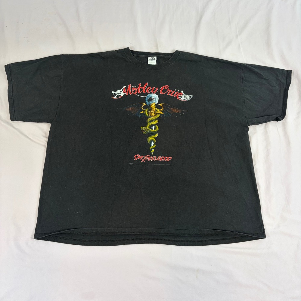 Motley Crue Dr Feelgood Black Graphic T-Shirt 4XL 2008 Band Concert Tour Merch